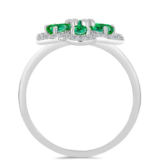 Stříbro 925/1000 - Prsten s Kijani Granátem - Karátové číslo: 1.59. přibližná hmotnost: 3.55 gramů