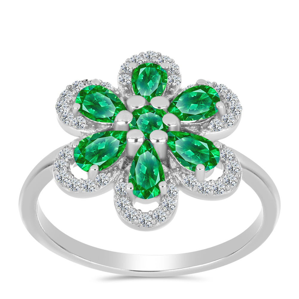 Stříbro 925/1000 - Prsten s Kijani Granátem - Karátové číslo: 1.59. přibližná hmotnost: 3.55 gramů