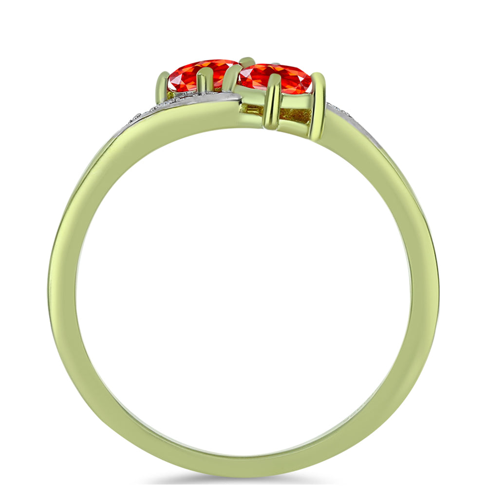 Pozlacené Stříbro 925/1000 - Prsten s Etiopským Červeným Opálem z Lega Dembi a Bílým Topazem - Karátové číslo: 0.37. přibližná hmotnost: 1.96 gramů 2 