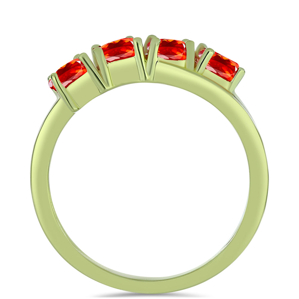 Pozlacené Stříbro 925/1000 - Prsten s Etiopským Červeným Opálem z Lega Dembi - Karátové číslo: 0.65. přibližná hmotnost: 2.31 gramů 2 