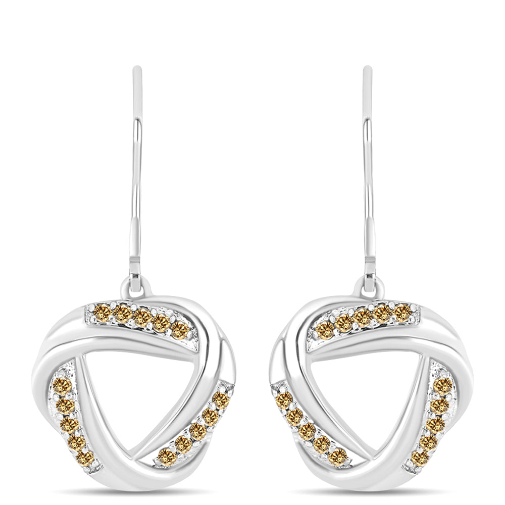 Stříbro 925/1000 - Náušnice se Šampaňským Moissanitem - Karátové číslo: 0.3. přibližná hmotnost: 4.28 gramů 1 