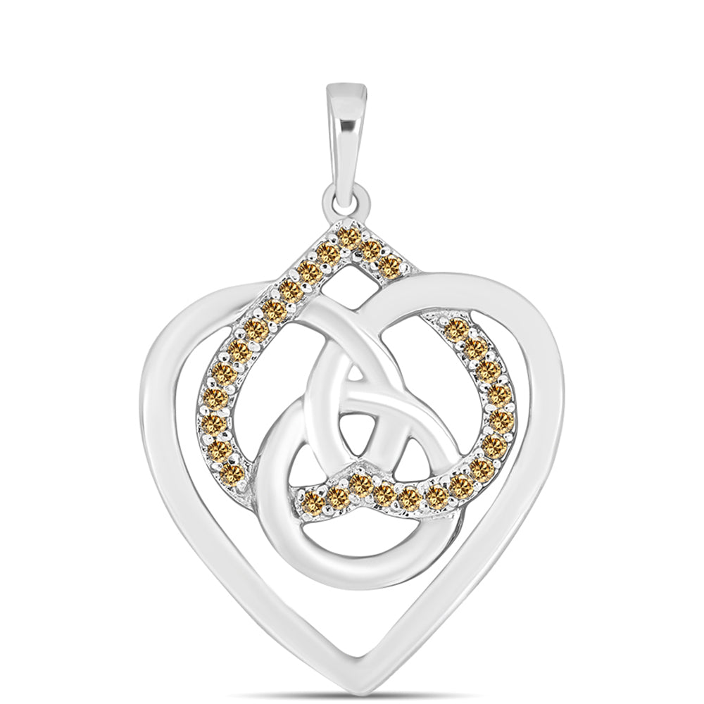 Stříbro 925/1000 - Přívěsek se Šampaňským Moissanitem - Karátové číslo: 0.28. přibližná hmotnost: 3.27 gramů 1 