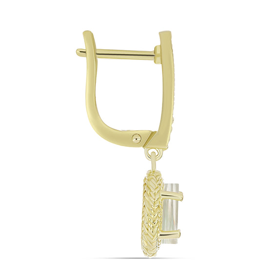 Pozlacené Stříbro 925/1000 - Náušnice s Lasturou - Karátové číslo: 1.82. přibližná hmotnost: 5.5 gramů