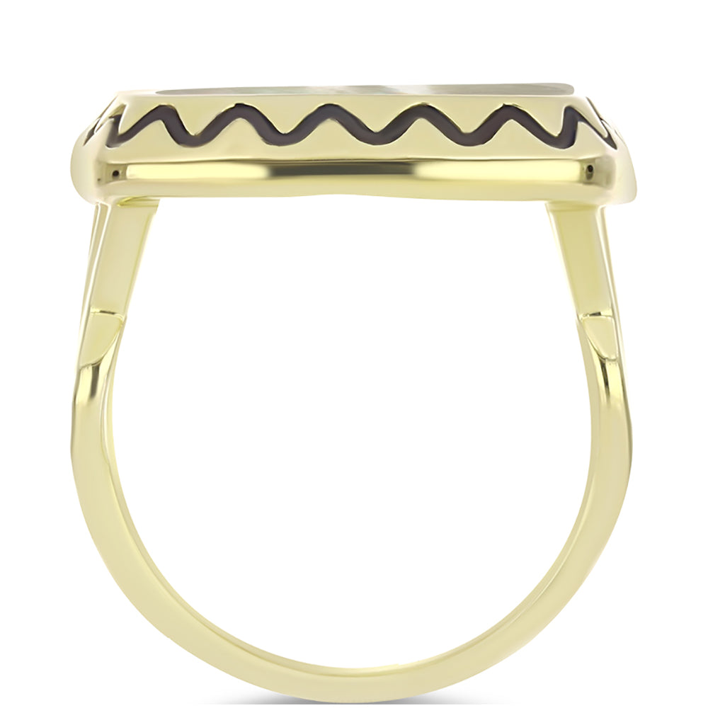 Pozlacené Stříbro 925/1000 - Prsten s Lasturou - Karátové číslo: 6.46. přibližná hmotnost: 7.5 gramů 2 