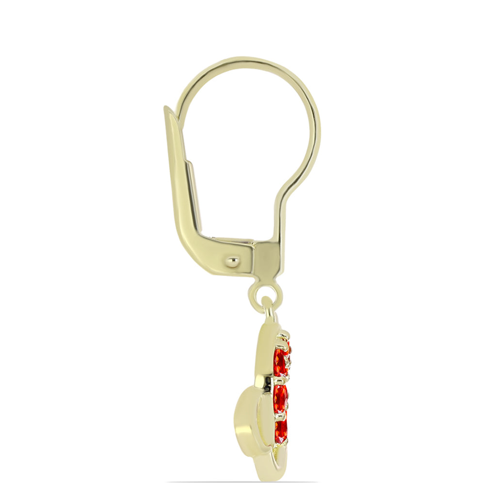 Pozlacené Stříbro 925/1000 - Náušnice s Etiopským Červeným Opálem z Lega Dembi - Karátové číslo: 0.31. přibližná hmotnost: 2.34 gramů 2 