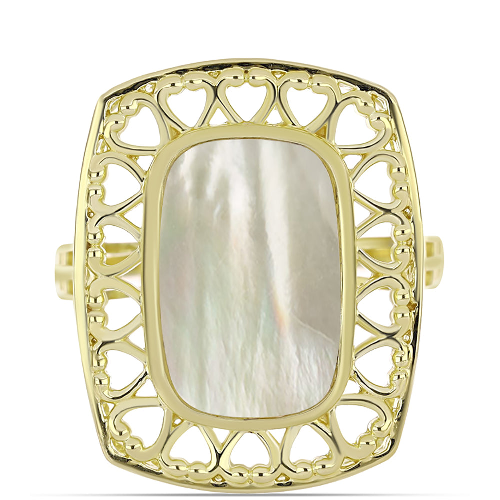 Pozlacené Stříbro 925/1000 - Prsten s Lasturou - Karátové číslo: 4.63. přibližná hmotnost: 7.21 gramů 1 