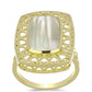 Pozlacené Stříbro 925/1000 - Prsten s Lasturou - Karátové číslo: 4.63. přibližná hmotnost: 7.21 gramů