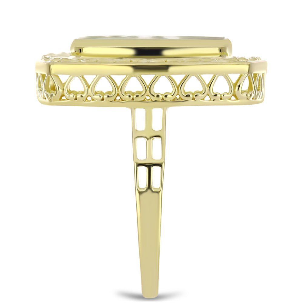 Pozlacené Stříbro 925/1000 - Prsten s Lasturou - Karátové číslo: 4.63. přibližná hmotnost: 7.21 gramů 4 