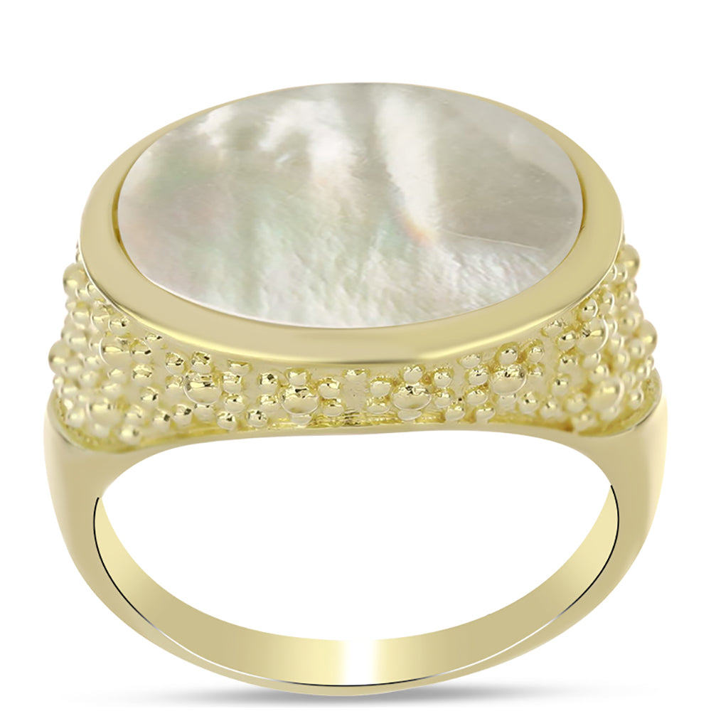 Pozlacené Stříbro 925/1000 - Prsten s Lasturou - Karátové číslo: 4.24. přibližná hmotnost: 5.64 gramů 3 