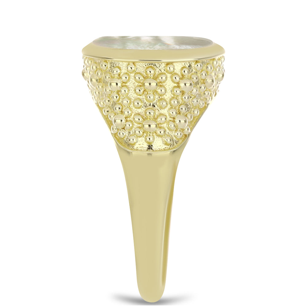 Pozlacené Stříbro 925/1000 - Prsten s Lasturou - Karátové číslo: 4.24. přibližná hmotnost: 5.64 gramů 4 