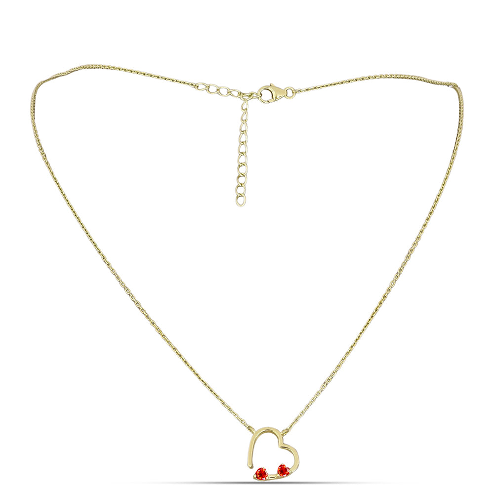 Pozlacené Stříbro 925/1000 - Náhrdelník s Etiopským Červeným Opálem z Lega Dembi - Karátové číslo: 0.13. přibližná hmotnost: 3.13 gramů 1 