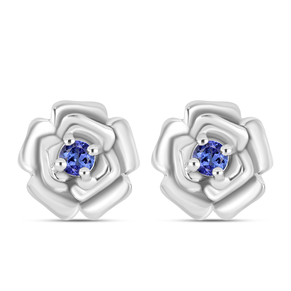 Stříbro 925/1000 - Náušnice s AAA Tanzanitem - Karátové číslo: 0.24. přibližná hmotnost: 3.71 gramů 1 