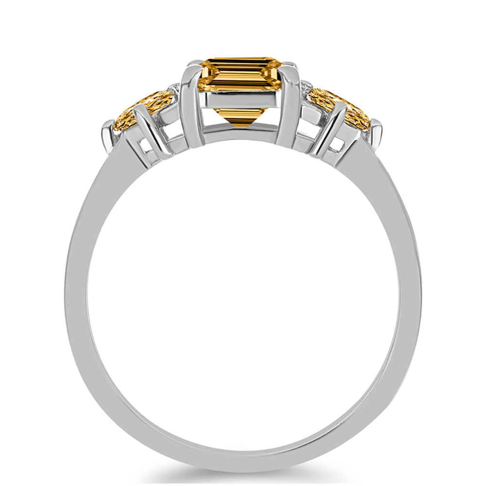 Stříbro 925/1000 - Prsten se Šampaňským Moissanitem - Karátové číslo: 1.91. přibližná hmotnost: 2.64 gramů 2 