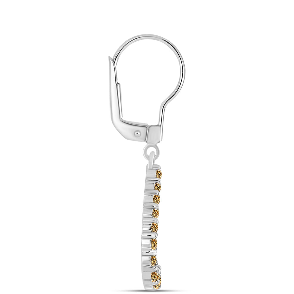 Stříbro 925/1000 - Náušnice se Šampaňským Moissanitem - Karátové číslo: 0.68. přibližná hmotnost: 2.61 gramů 2 