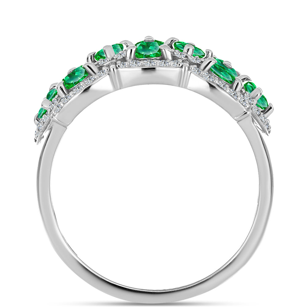 Stříbro 925/1000 - Prsten s Kijani Granátem - Karátové číslo: 1.96. přibližná hmotnost: 4.91 gramů