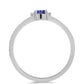 Stříbro 925/1000 - Prsten s AAA Tanzanitem a Bílým Topazem - Karátové číslo: 0.18. přibližná hmotnost: 1.33 gramů