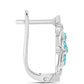 Stříbro 925/1000 - Náušnice s Paraiba Křemenem a Bílým Topazem - Karátové číslo: 0.59. přibližná hmotnost: 4.85 gramů