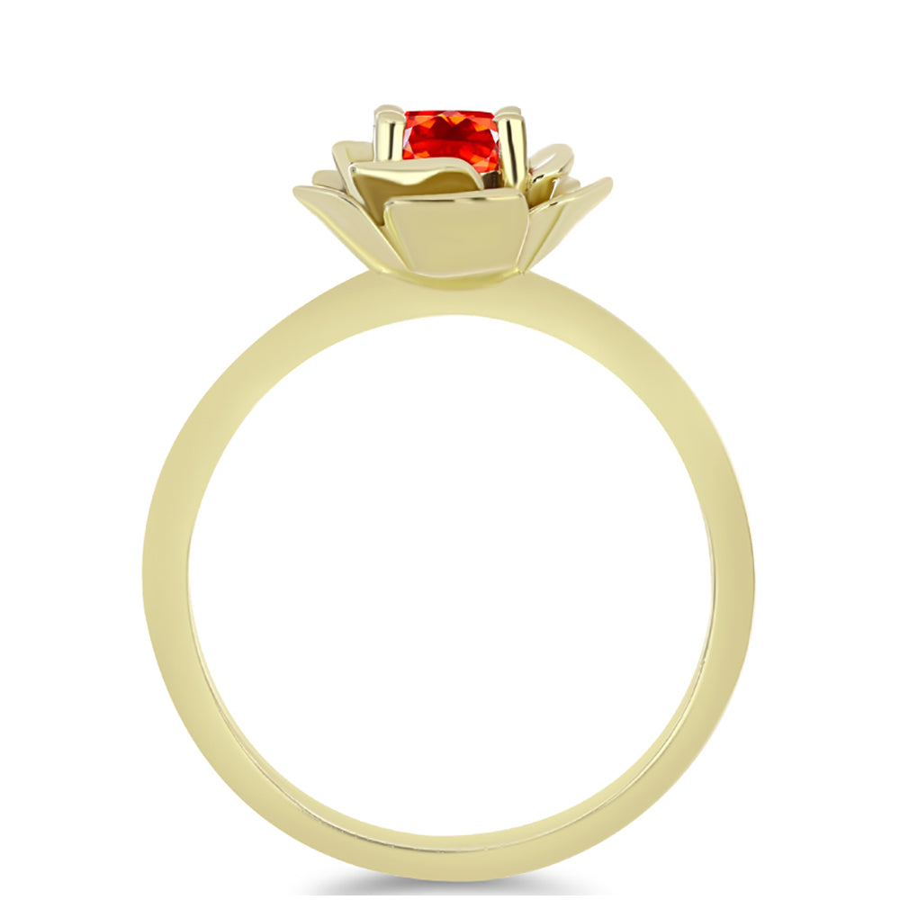 Pozlacené Stříbro 925/1000 - Prsten s Etiopským Červeným Opálem z Lega Dembi - Karátové číslo: 0.29. přibližná hmotnost: 2.91 gramů 2 