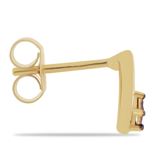 Pozlacené Stříbrné Náušnice s Červeným Diamantem