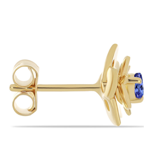 Pozlacené 925 / 1000 Sterlingové Stříbro Náušnice s Tanzanitem