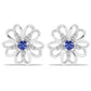 Stříbrné Náušnice s Tanzanitem a Bílým Zirkonem