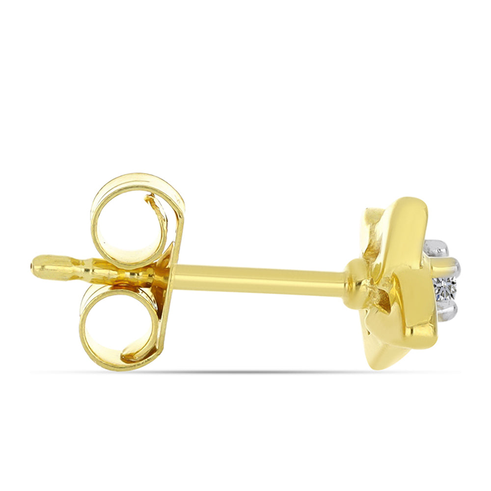 Pozlacené Stříbrné Náušnice s Bílým Diamantem 2 