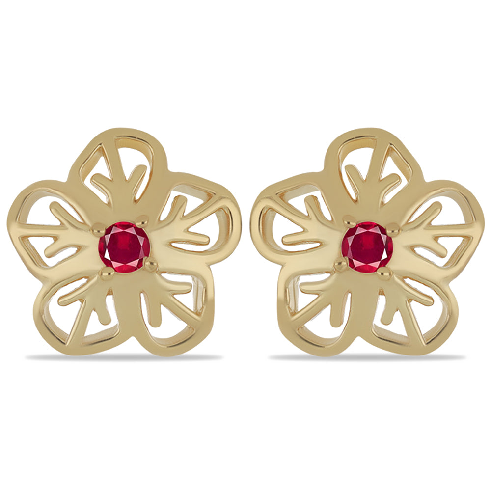 Pozlacené Stříbro 925/1000 - Náušnice s Cruizero Rubelitem - Karátové číslo: 0.3. přibližná hmotnost: 2.91 gramů 1 