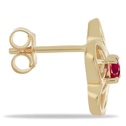 Pozlacené Stříbro 925/1000 - Náušnice s Cruizero Rubelitem - Karátové číslo: 0.3. přibližná hmotnost: 2.91 gramů