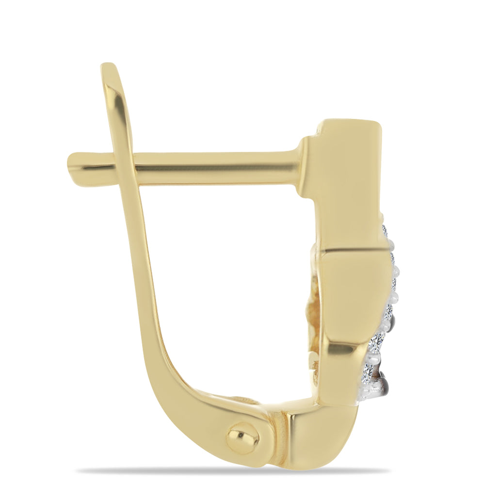 Pozlacené Stříbrné Náušnice s Modrým Diamantem a Bílým Zirkonem 2 