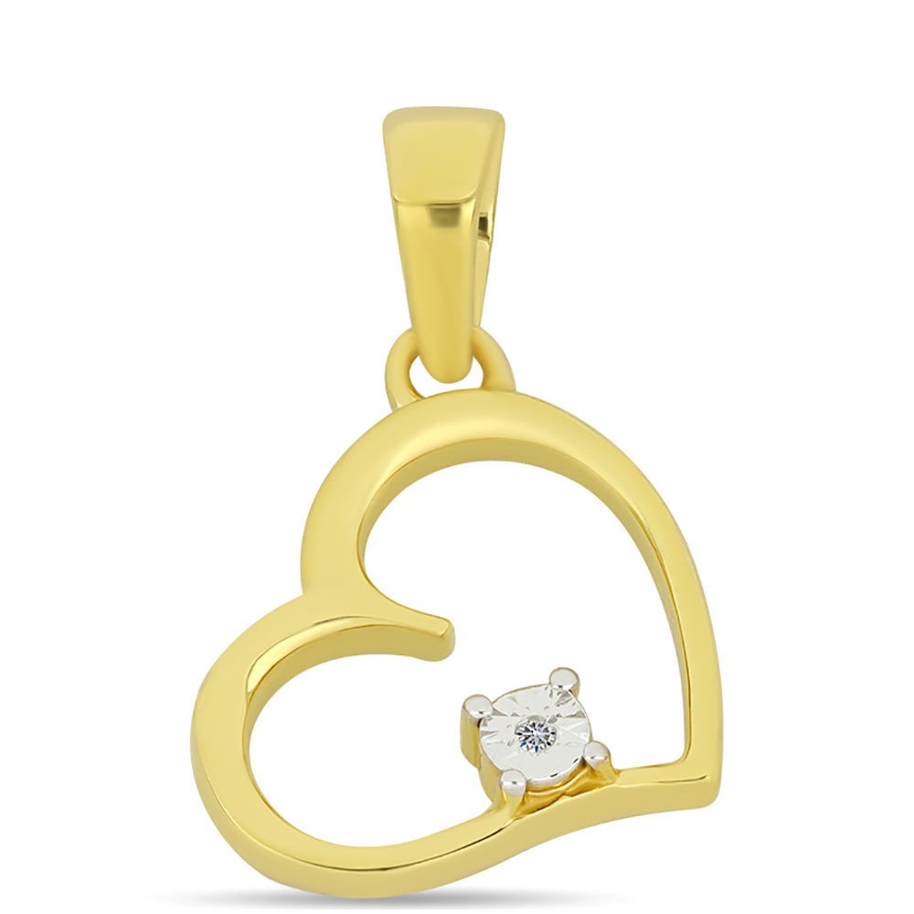 Pozlacené stříbro 925/1000 Přívěsek s Bílým Diamantem - Karátové číslo: 0.01. přibližná hmotnost: 1.61 gramů 1 