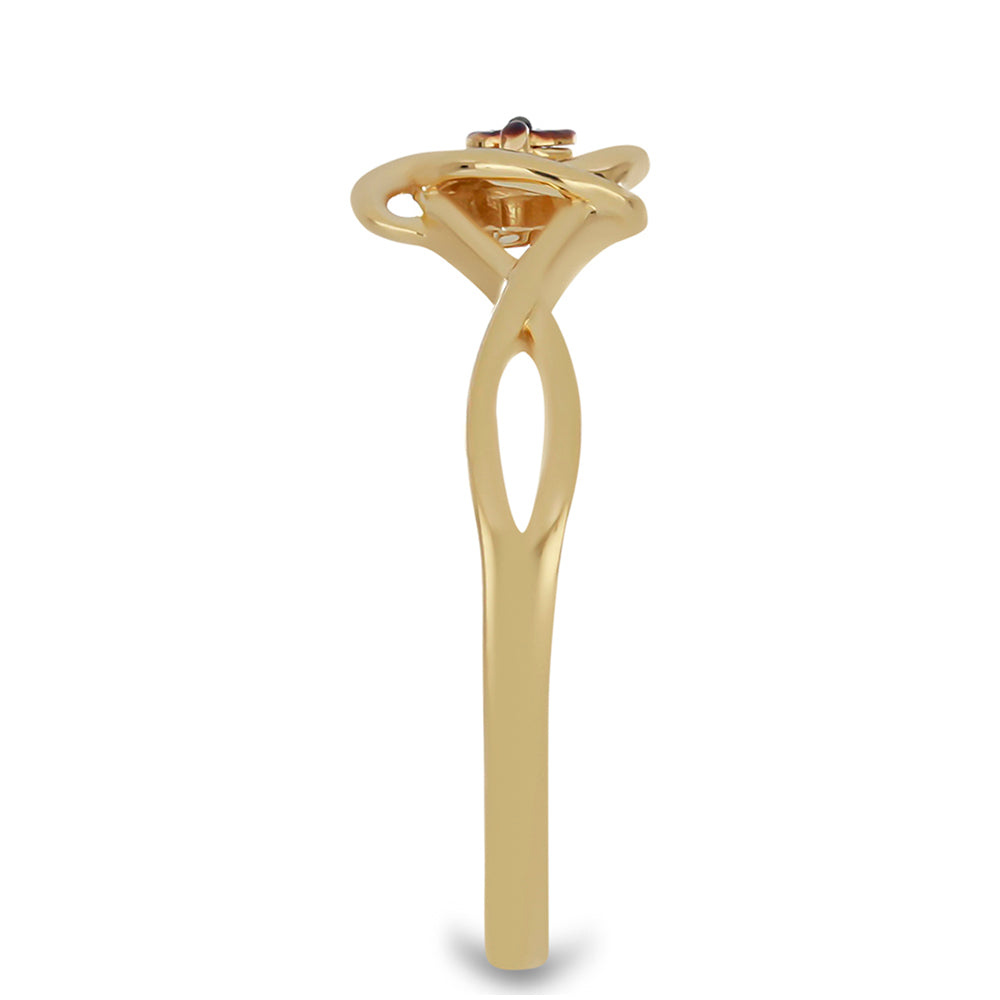 Pozlacený Stříbrný Prsten s Modrým Diamantem 4 