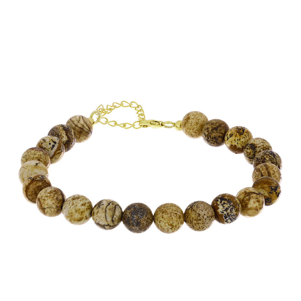 Pozlacený Stříbrný Náramek s Jaspisem 1 