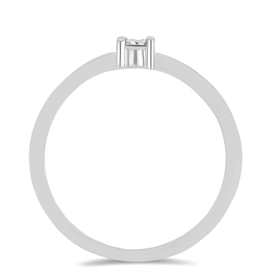 Stříbrný Prsten s Bílým Diamantem