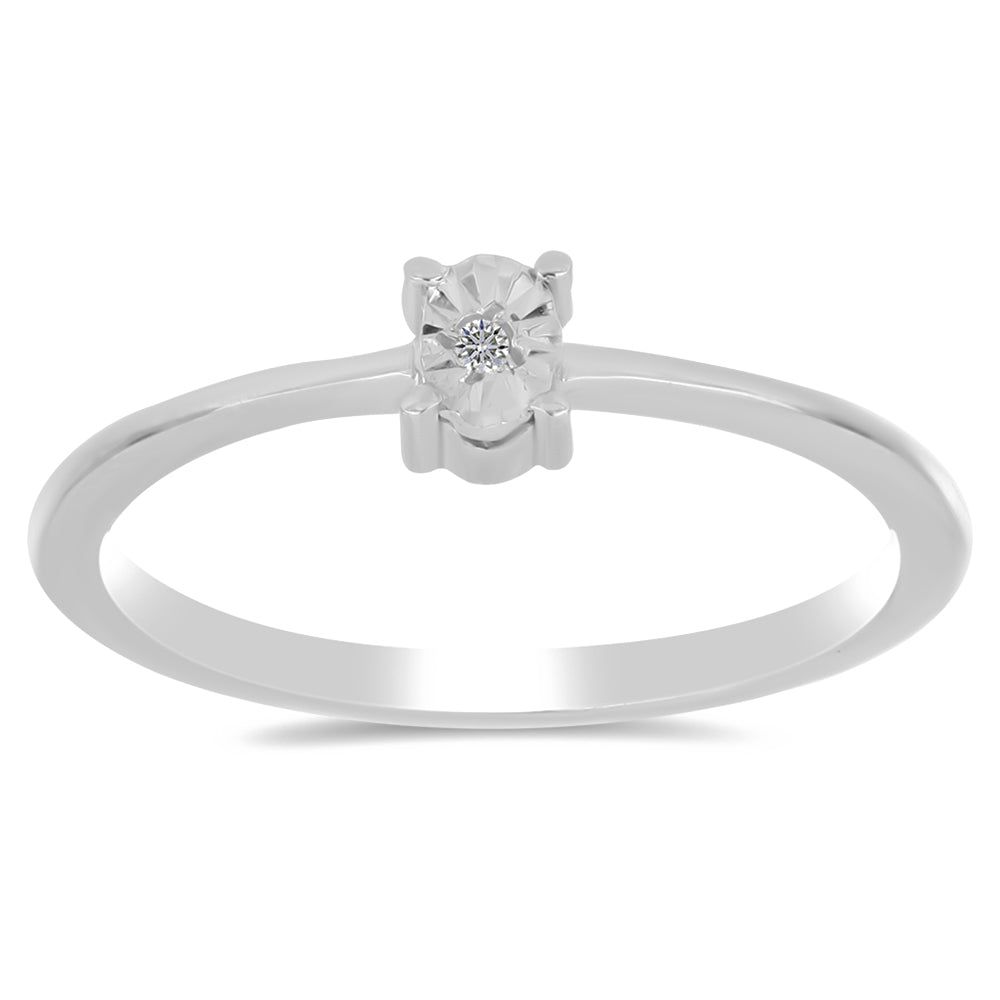 Stříbrný Prsten s Bílým Diamantem 3 