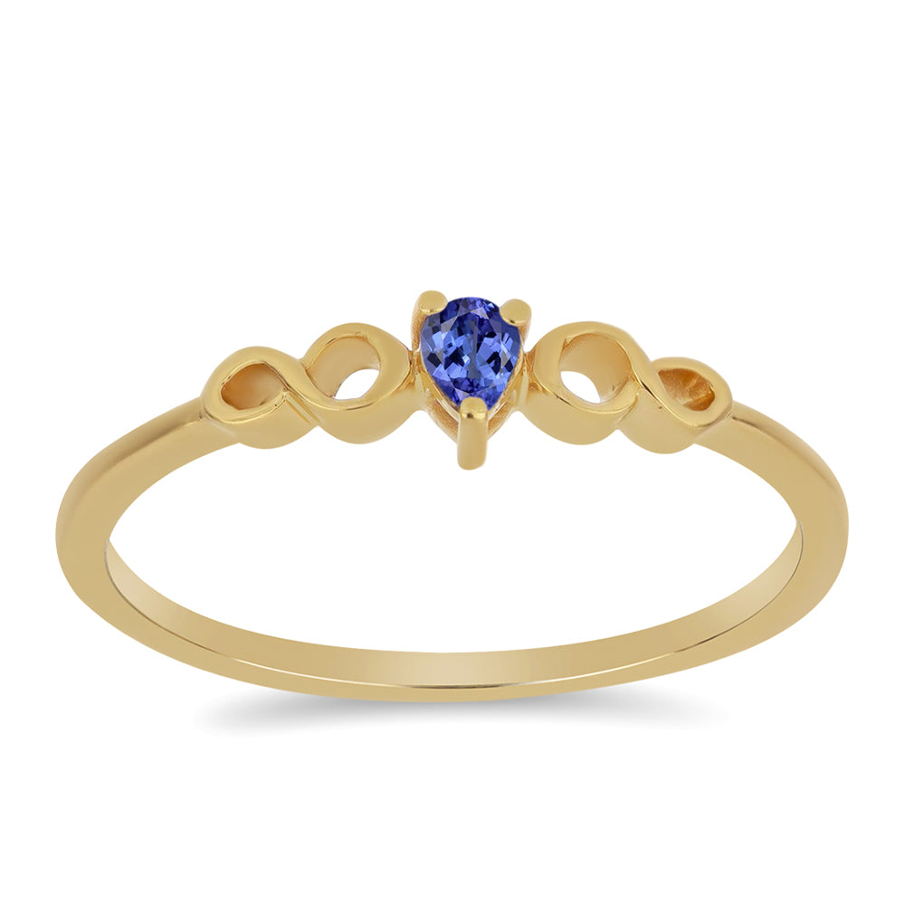 Pozlacený Stříbrný Prsten s Tanzanitem