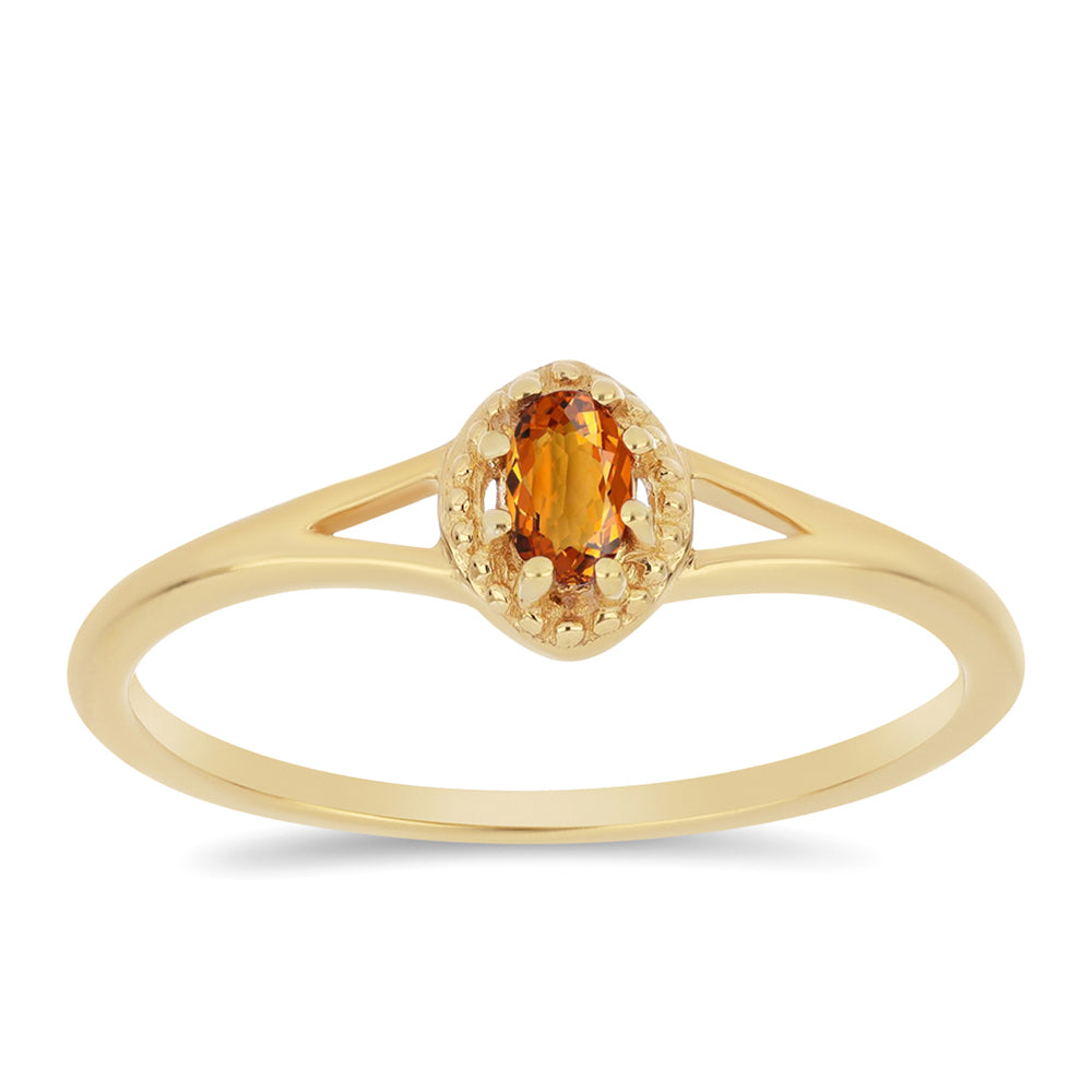 Pozlacené Stříbro 925/1000 - Prsten s Citrínem z Madeiry - Karátové číslo: 0.21. přibližná hmotnost: 1.72 gramů 3 