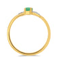 Pozlacené Stříbro 925/1000 - Prsten s Brazilským Smaragdem a Bílým Zirkonem - Karátové číslo: 0.32. přibližná hmotnost: 1.61 gramů