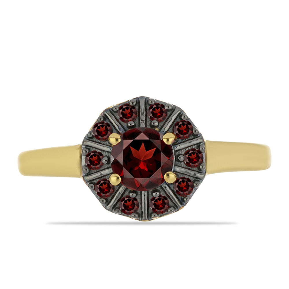 Pozlacený Stříbrný Prsten s Bartonským Granátem 1 