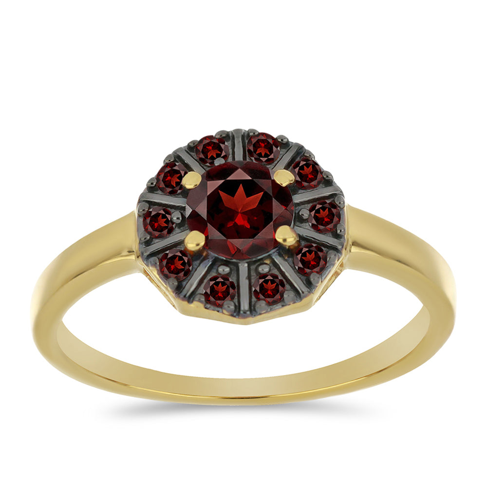 Pozlacený Stříbrný Prsten s Bartonským Granátem