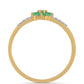 Pozlacené stříbro 925/1000 Prsten s Brazilským Smaragdem a Bílým Zirkonem - Karátové číslo: 0.41. přibližná hmotnost: 1.52 gramů
