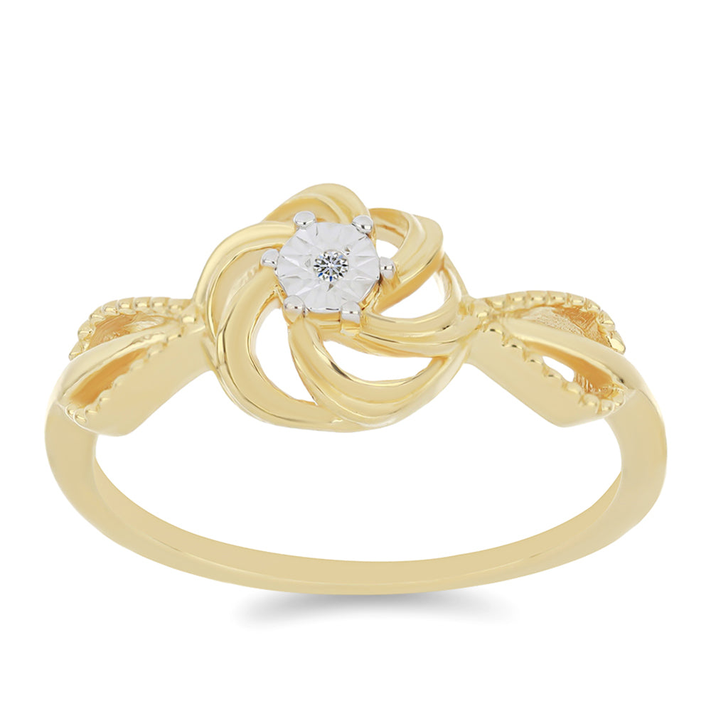 Pozlacený Stříbrný Prsten s Bílým Diamantem 3 