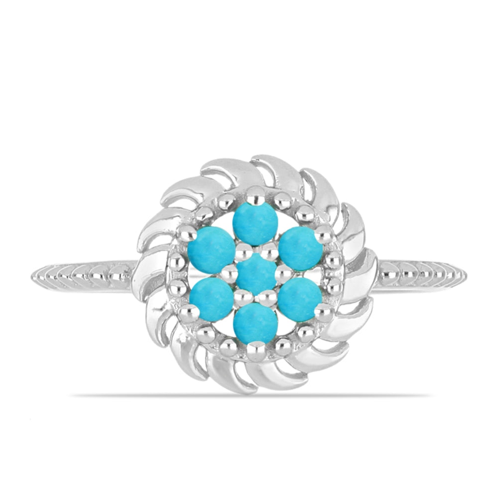 Stříbro 925/1000 Prsten s Tyrkysem Sleeping Beauty - Karátové číslo: 0.26. přibližná hmotnost: 2.61 gramů 1 