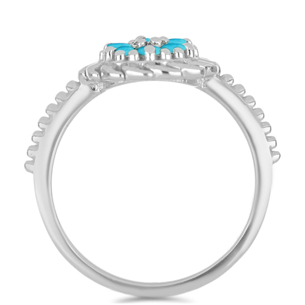 Stříbro 925/1000 Prsten s Tyrkysem Sleeping Beauty - Karátové číslo: 0.26. přibližná hmotnost: 2.61 gramů 2 