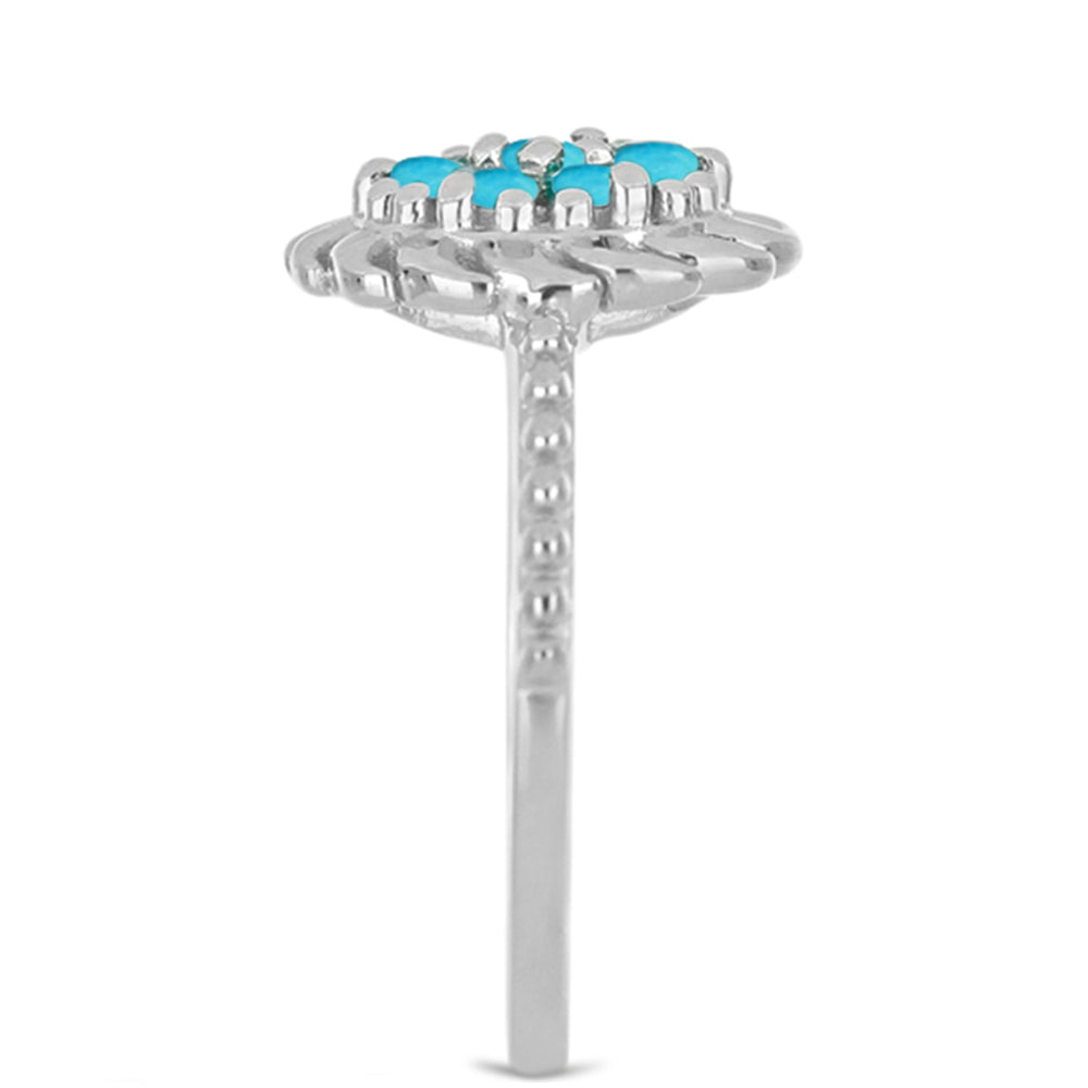 Stříbro 925/1000 Prsten s Tyrkysem Sleeping Beauty - Karátové číslo: 0.26. přibližná hmotnost: 2.61 gramů 4 