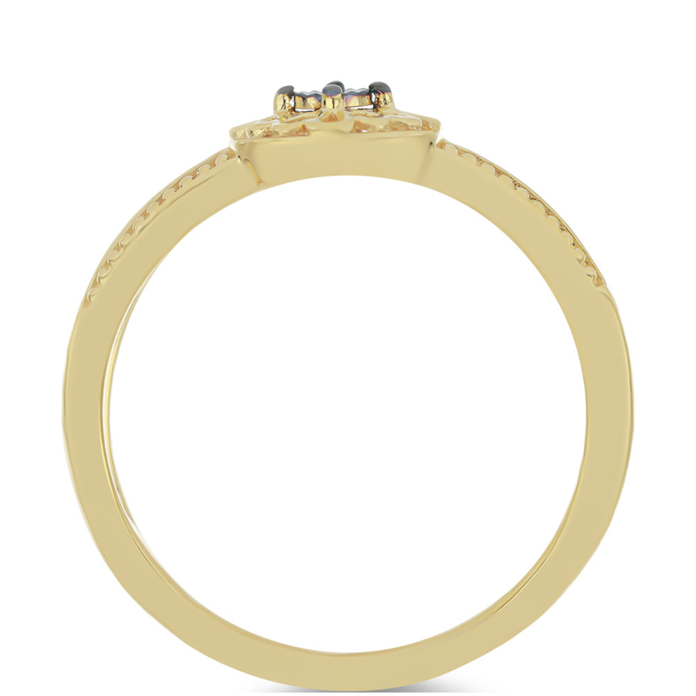 Pozlacené Stříbro 925/1000 - Prsten se Zeleným Diamantem - Karátové číslo: 0.01. přibližná hmotnost: 2.06 gramů 2 