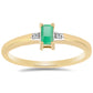 Pozlacený Stříbrný Prsten s Brazilským Smaragdem a Bílým Zirkonem