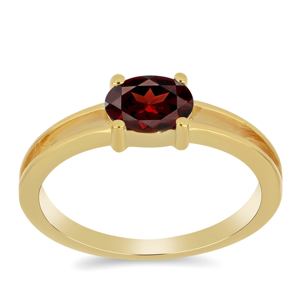Pozlacený 925 / 1000 Sterlingové Stříbro Prsten s Bartonským Granátem