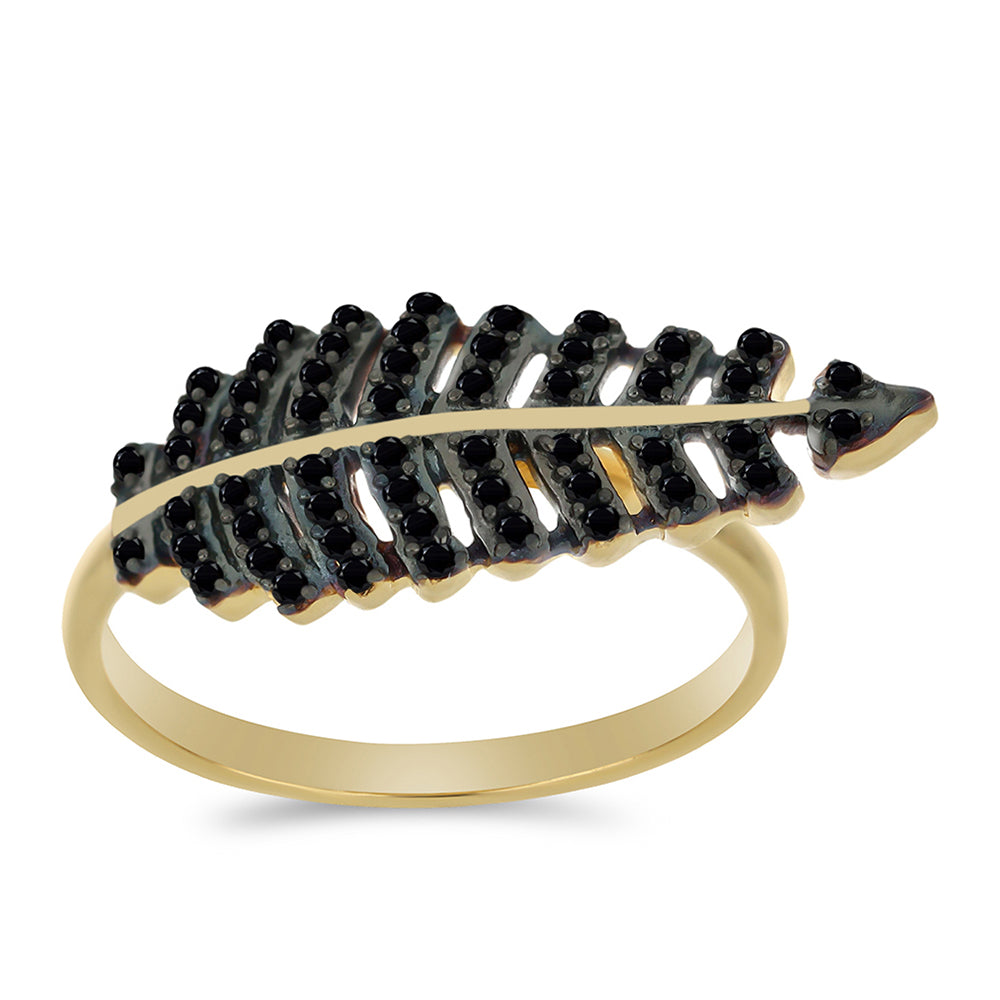 Pozlacený Stříbrný Prsten s Černým Spinelem z Horského Badachšánu 3 