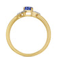 Pozlacený Stříbrný Prsten s Tanzanitem a Bílým Zirkonem