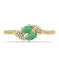 Pozlacený Stříbrný Prsten s Brazilským Smaragdem a Bílým Zirkonem
